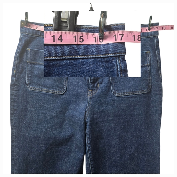 J.Crew Slim Wide Jean Sailor Pockets Regina Wash Blue Denim Gold Buttons - Picture 11 of 15